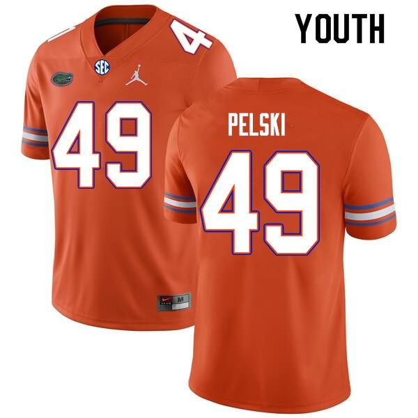 NCAA Florida Gators Preston Pelski Youth #49 Nike Orange Stitched Authentic College Football Jersey NHX8364OB